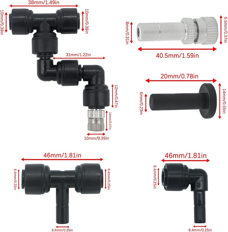 GLSJA 4 Pack Reptile Mister Nozzles，Reptile Misting Nozzles 1/4'', Reptile Fogger Fine Mist Nozzles for Full Water Coverage, Replacement Micro Spray Nozzles - Image 2